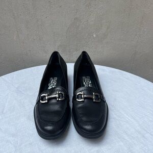 Salvatore Ferragamo black leather loafers